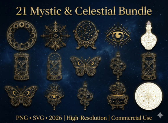 Download Mystic &amp; Celestial PNG SVG Bundle - Mystic Collection