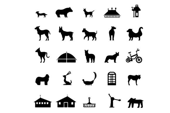 Download Black Silhouette Veterinary Symbol Set - Premium Resources
