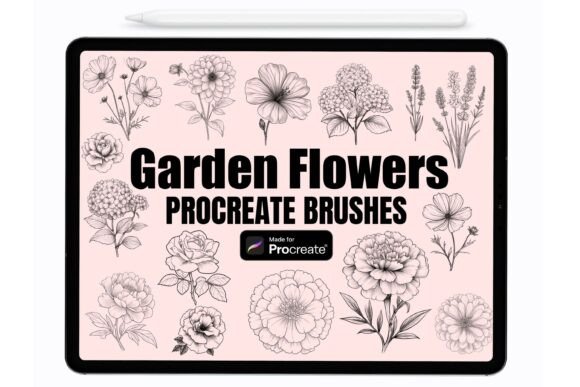 Download Garden Flowers Procreate Stamps - Premium Resources
